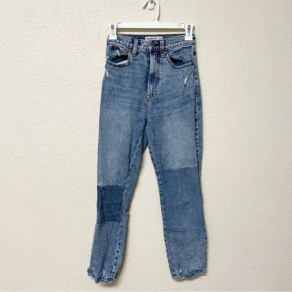 Abercrombie & Fitch Denim - Abercrombie & Fitch The Ankle Straight Ultra High Rise Jeans Patch Size 24/00R